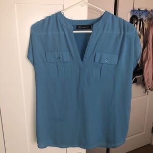 INC Blue short-sleeve TOP